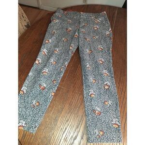 Size 8 Regular Old Navy Pixie Mid Rise Ankle Cropped Pants Woodland Blue White